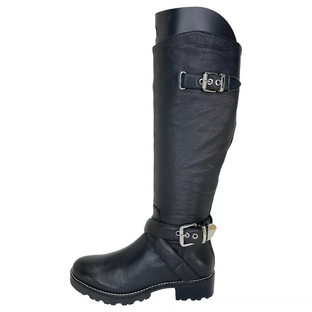 Marc Fisher Knee High Genuine Soft Leather Biker/Motto Style Boots - Black sz6.5 - Picture 6 of 16